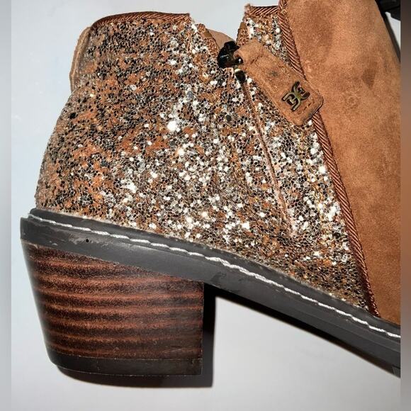 Sam Edelman Pryce Kids Glitter Bootie sz 4 - Picture 3 of 7